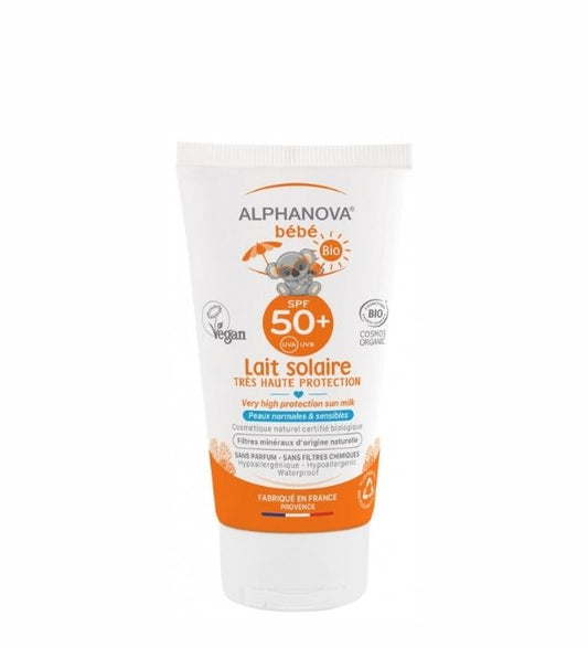 ALPHANOVA LAIT Solaire Bébé Certifiée Bio SPF 50+ Hypoallergénique 50G