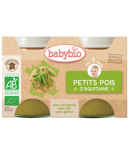 BABYBIO POT PETITS POIS 2 X 130 G