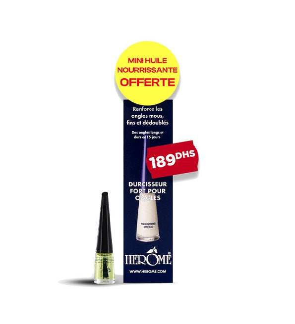 Herôme – Durcisseur Fort + Mini Huile nourrissante Offerte