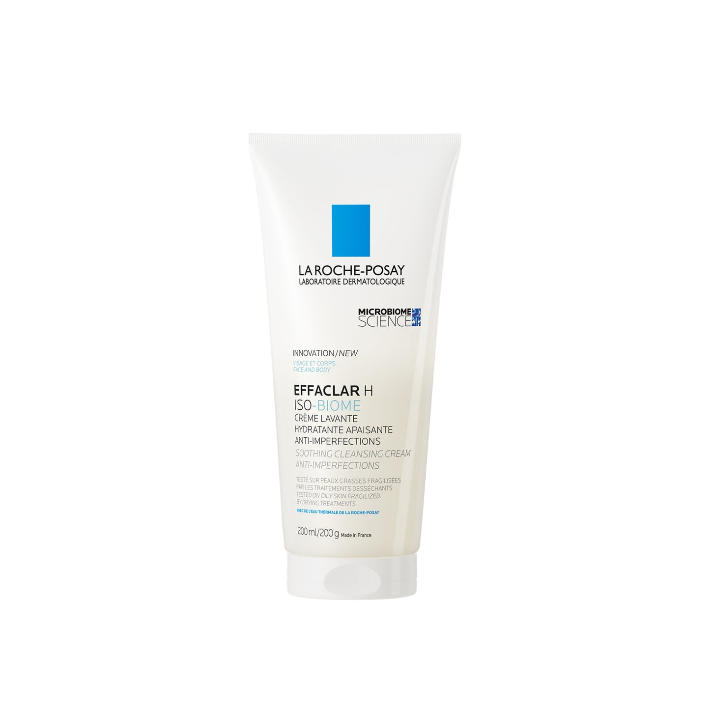 La-Roche-Posay EFFACLAR H ISO-BIOME Crème Nettoyante | Peau sèche à tendance acnéique | 200ml