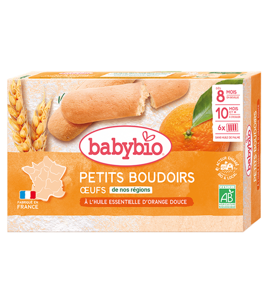 BABYBIO Petits Boudoirs à l'huile Essentielle d'orange Douce 120G