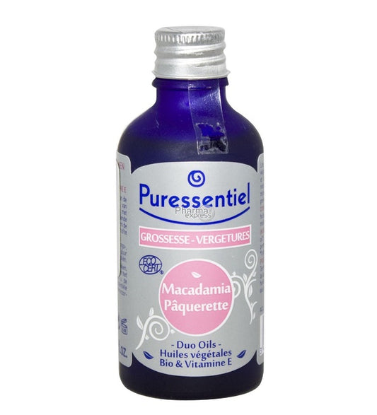 Puressentiel Duo-oils Grossesse &amp; Vergetures Macadamia/Pâquerette Huiles Végétales Bio 50 ml