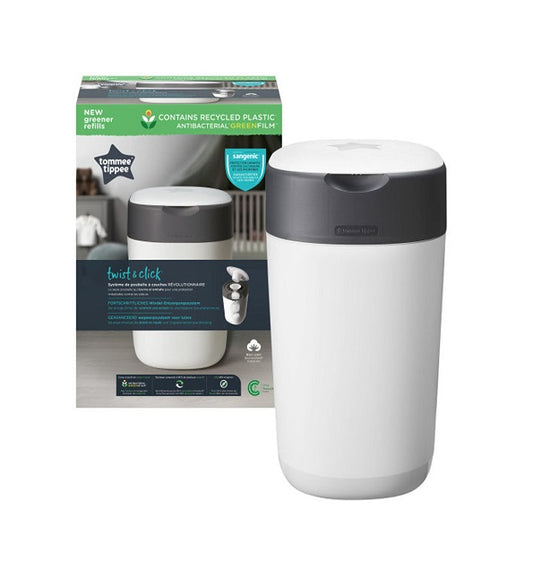 Tommee Tippee Poubelle à Couches Anti-Odeur Twist &amp; Click- Blanc